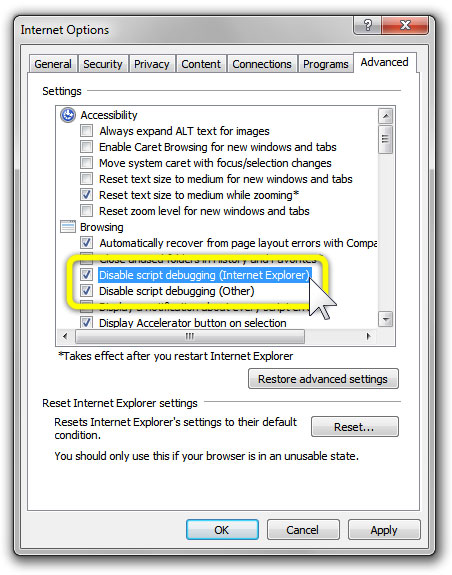 miscrosoft script debugger